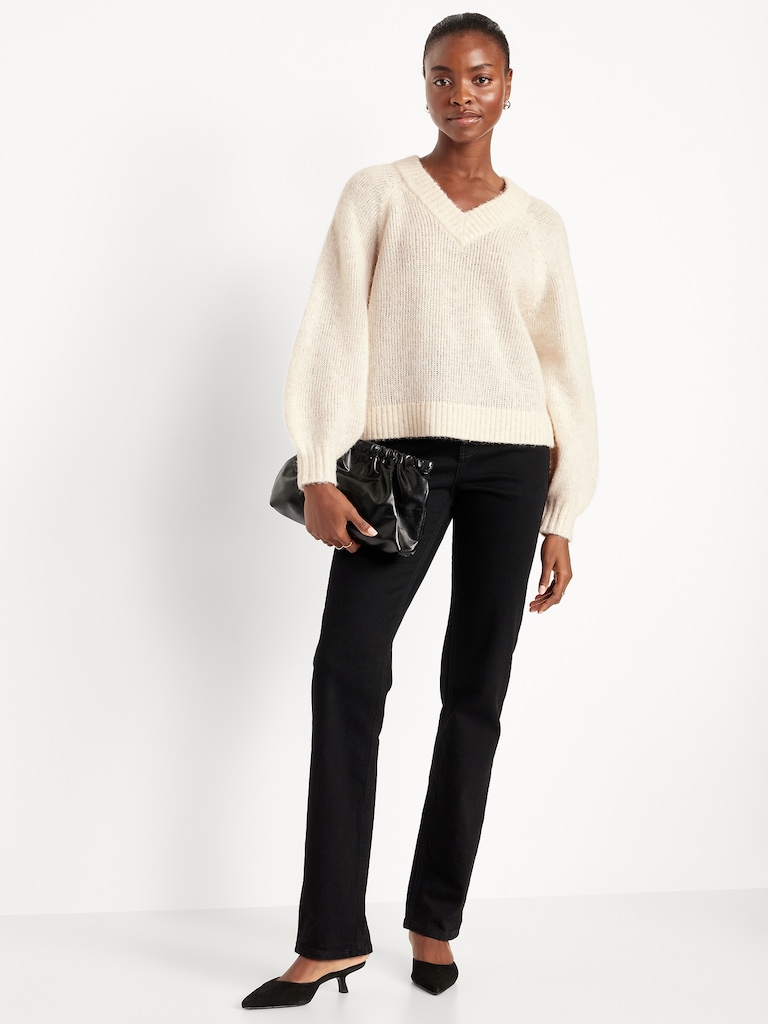 Cozy Cropped V-Neck Sweater