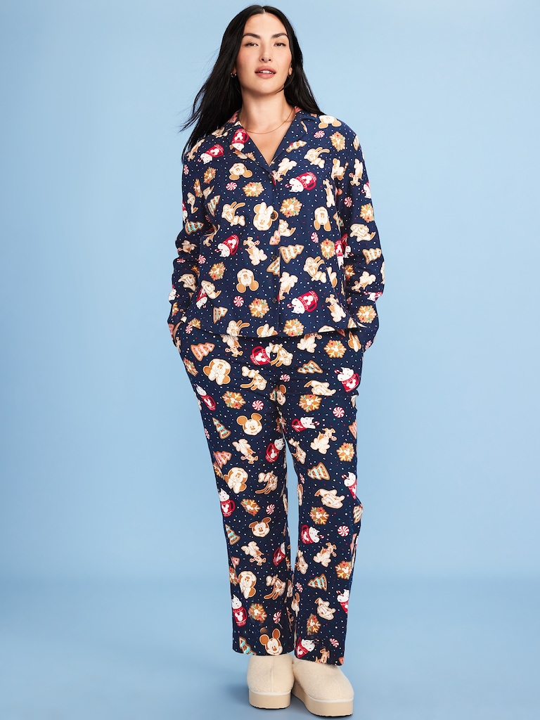 Old Navy x Disney Mickey Mouse & Friends Printed Flannel Pajama Set for Women