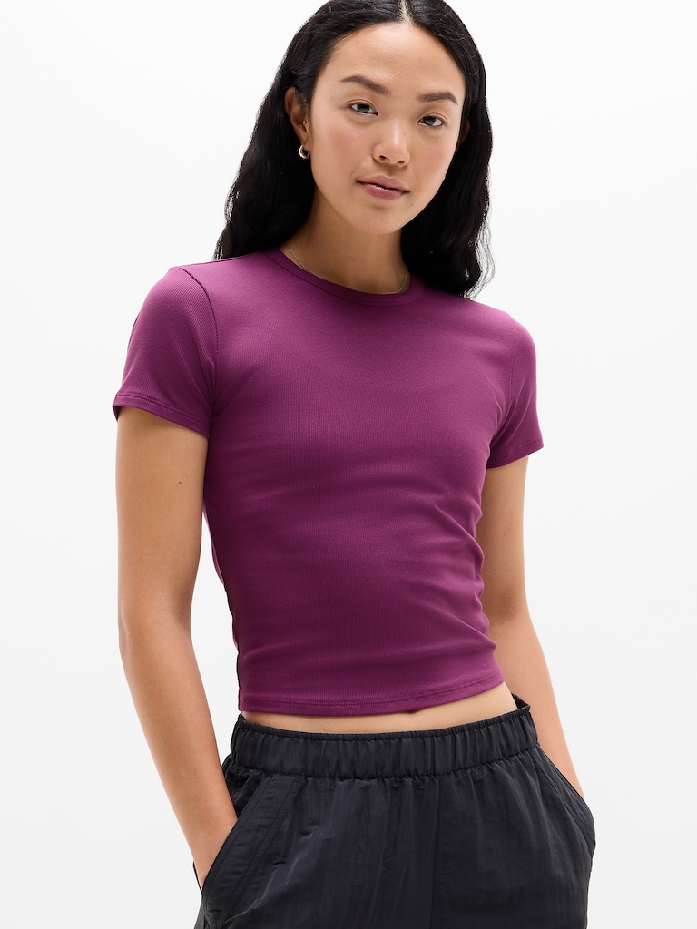 Signature Rib Crop Tee