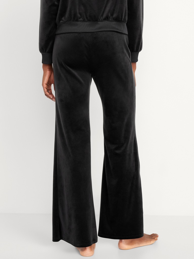High-Waisted Velour Flare Lounge Pants