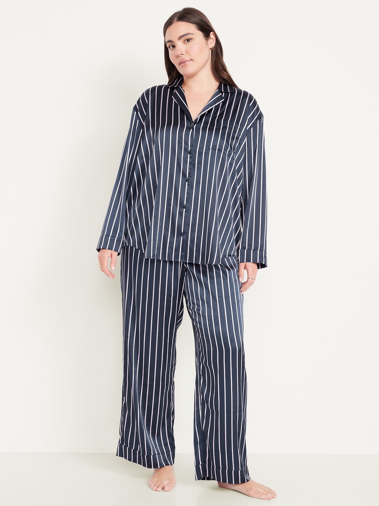 Printed Satin Pajama Pant Set for Women