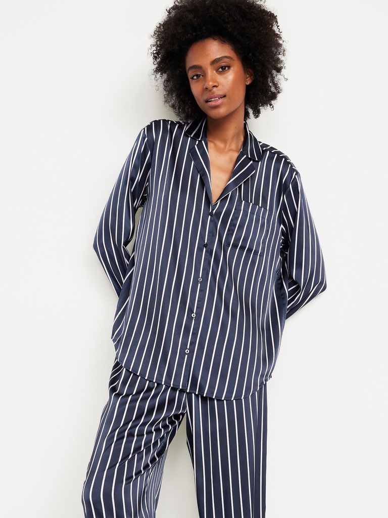 Printed Satin Pajama Pant Set for Women