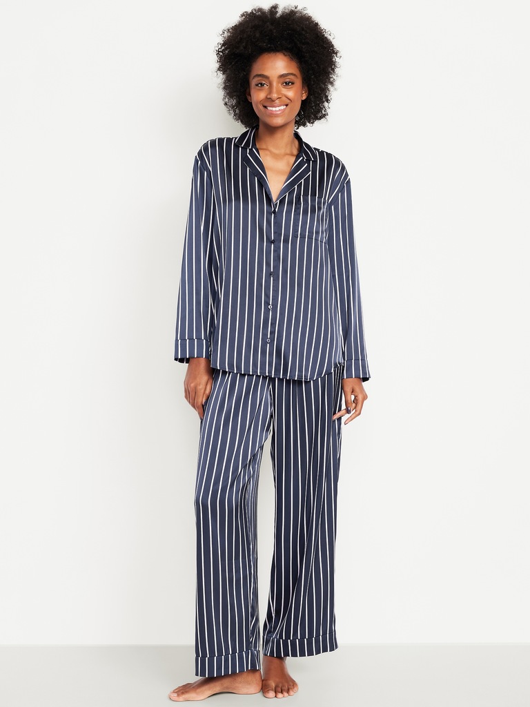 Printed Satin Pajama Pant Set for Women