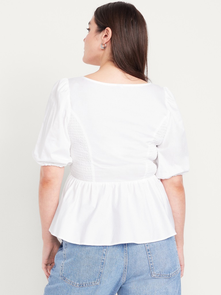 Twist-Front Peplum Top