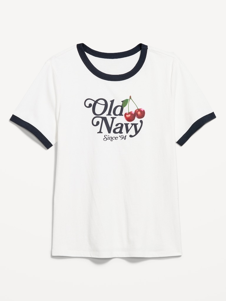 EveryWear Crew-Neck Logo-Graphic Ringer T-Shirt