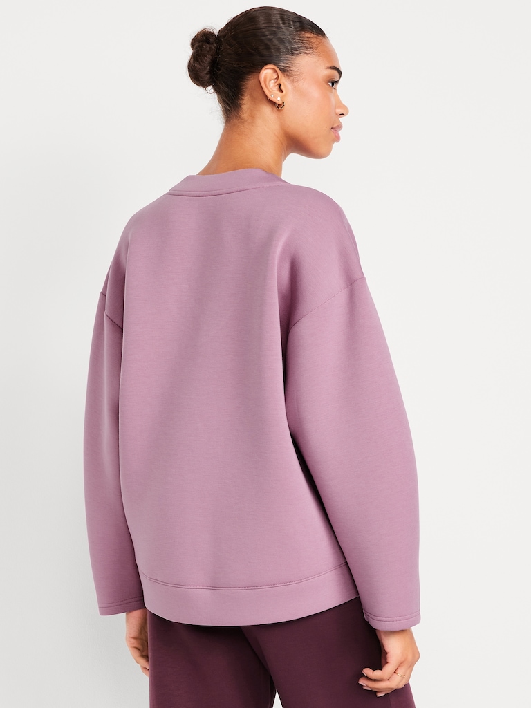 Bounce Fleece V-Neck Cocoon Sweatshirt