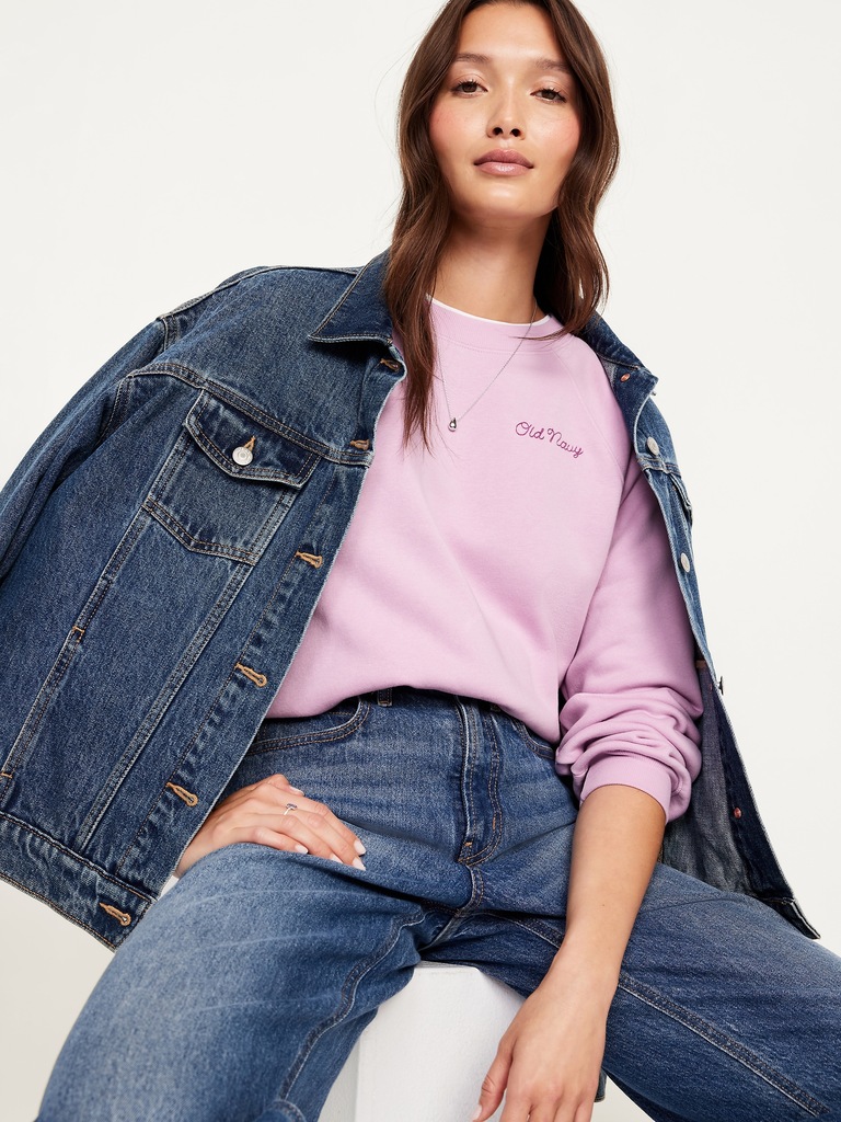 Vintage Crew-Neck Logo-Graphic Sweatshirt