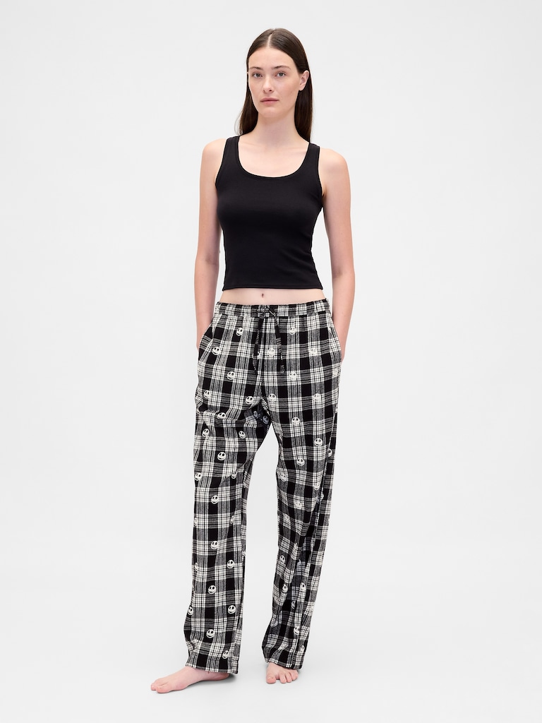 Gap × Disney Tim Burton’s The Nightmare Before Christmas Adult Skull Flannel PJ Pants