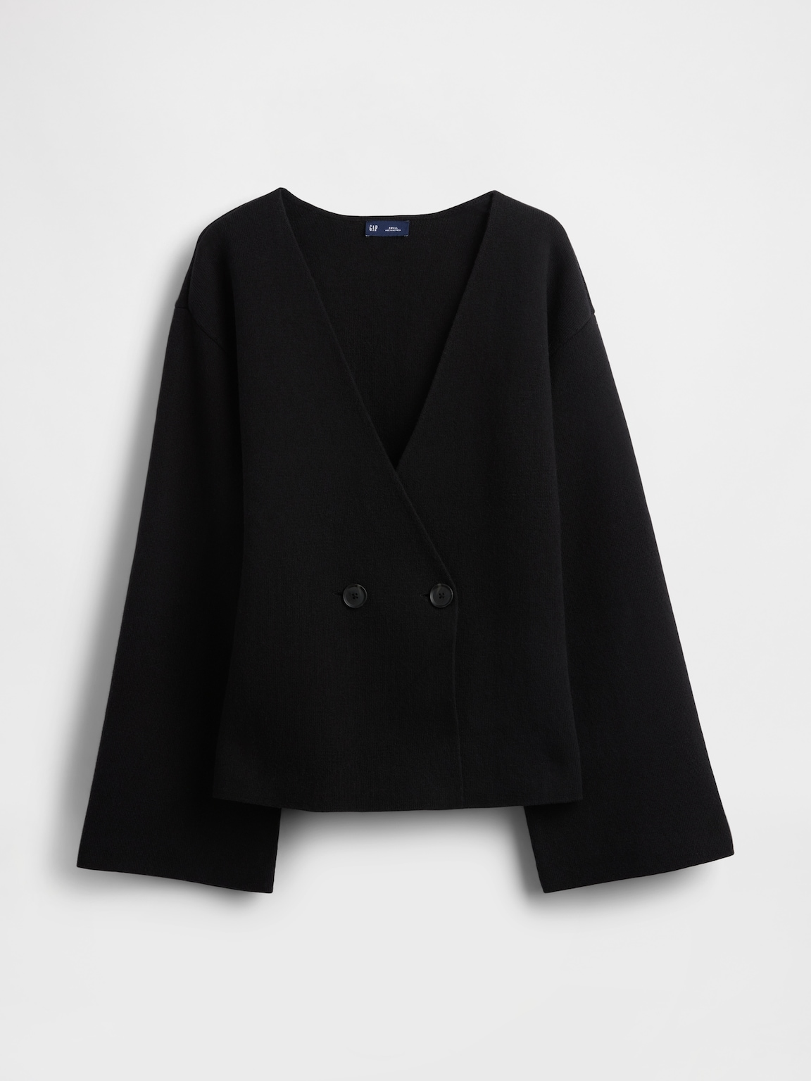 Collarless V-Neck Sweater Blazer