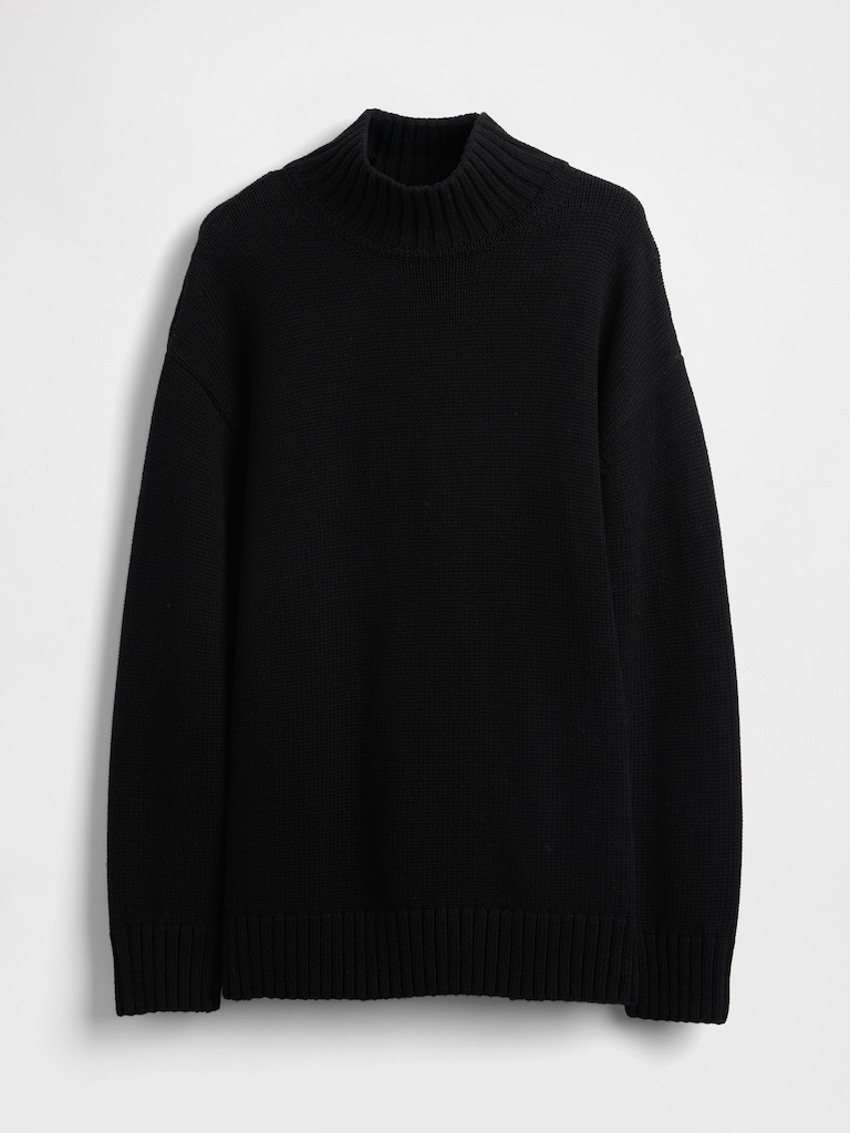 100% Cotton Oversized Mockneck Sweater