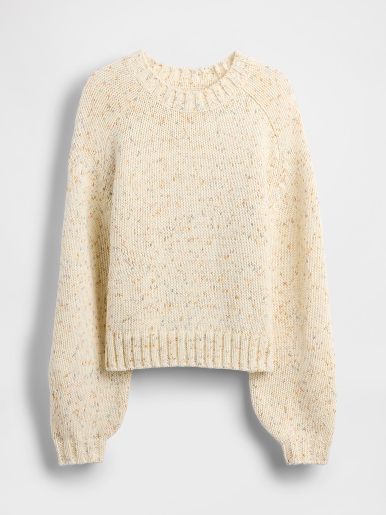 Relaxed Saddle-Sleeve Crewneck Sweater