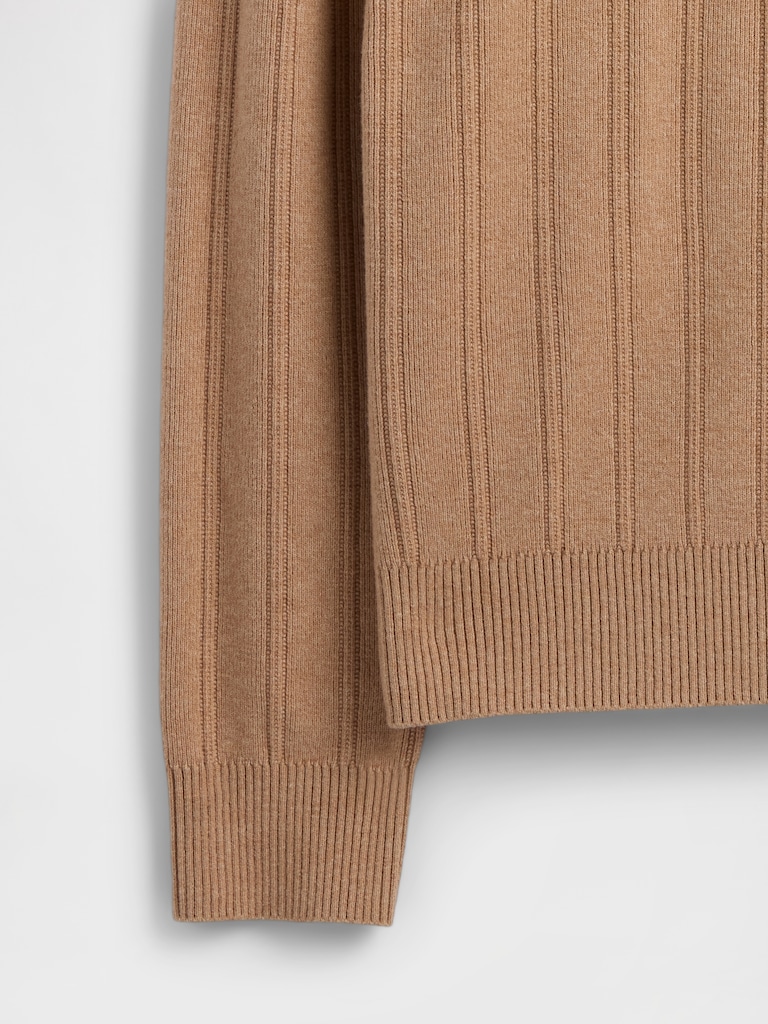 CashSoft Ribbed Crewneck Sweater