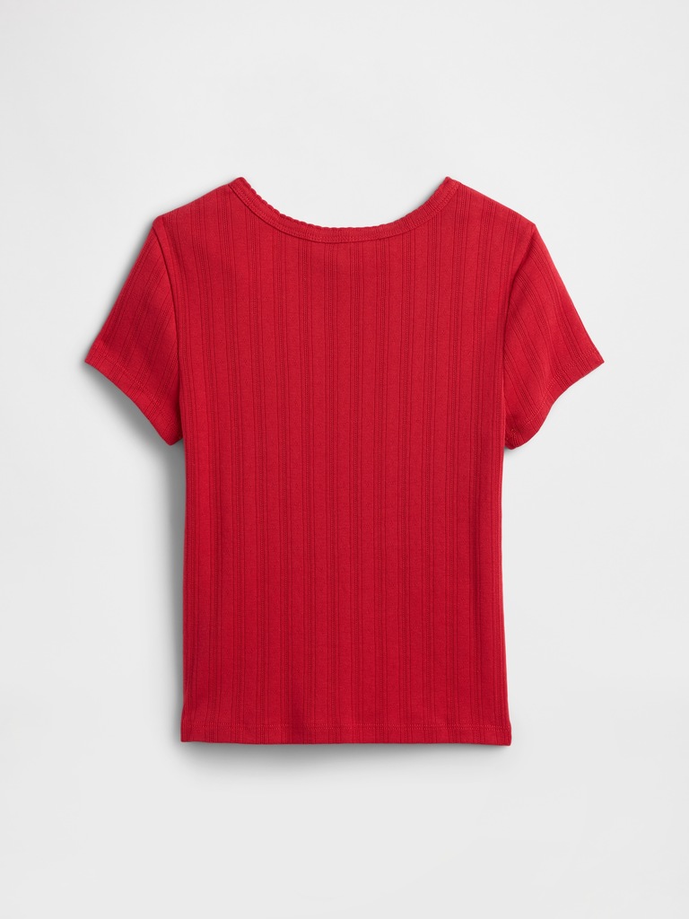Kids Ribbed Pointelle T-Shirt