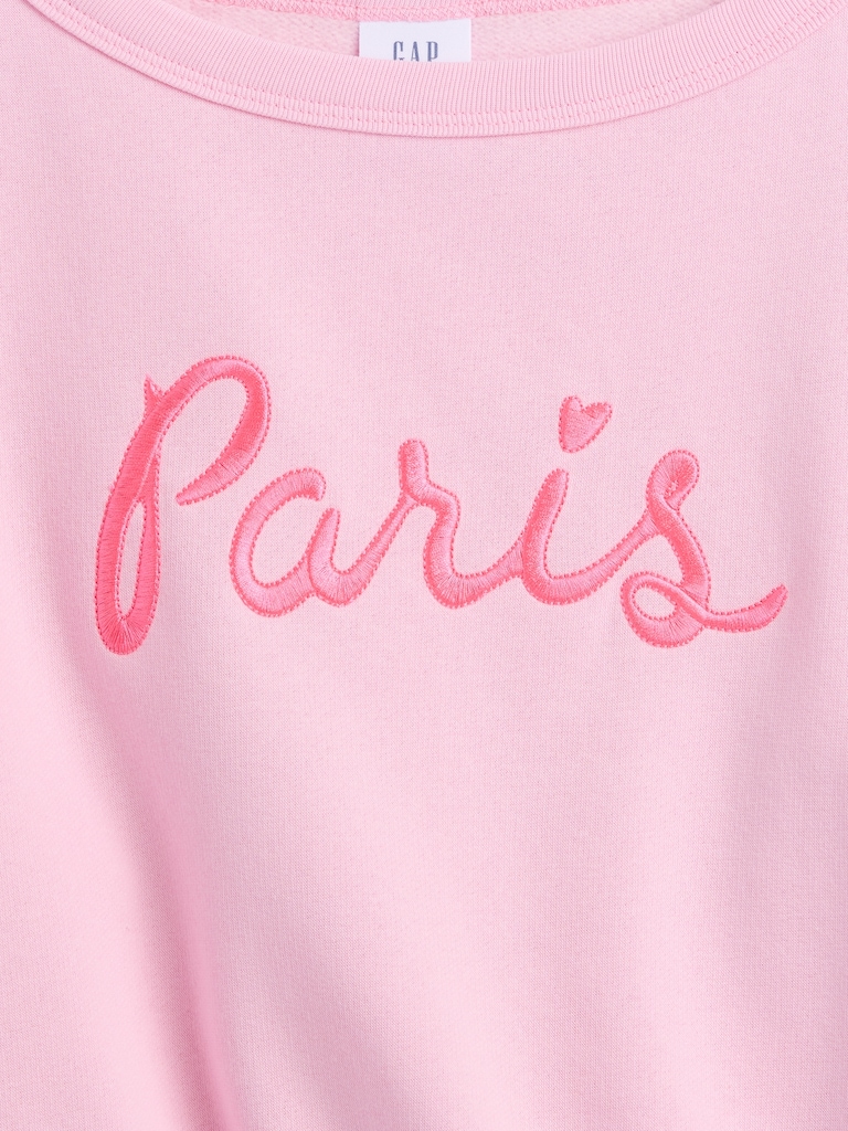 Kids Relaxed Off-Shoulder Graphic Sweatshirt