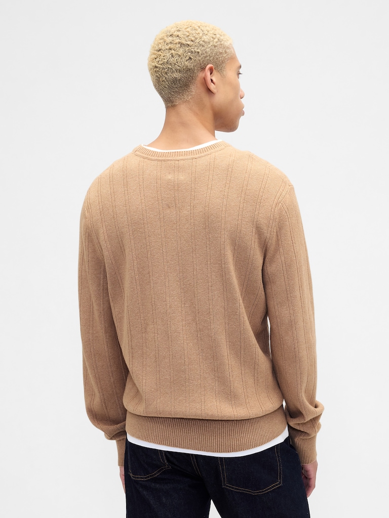 CashSoft Ribbed Crewneck Sweater