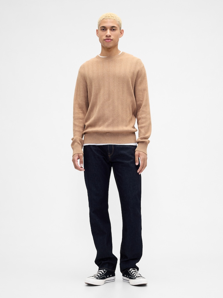 CashSoft Ribbed Crewneck Sweater