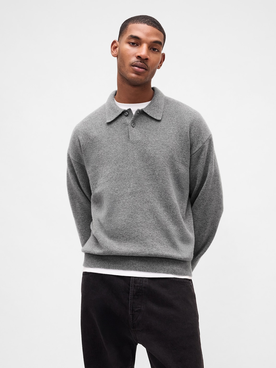CashSoft Relaxed Polo Sweater