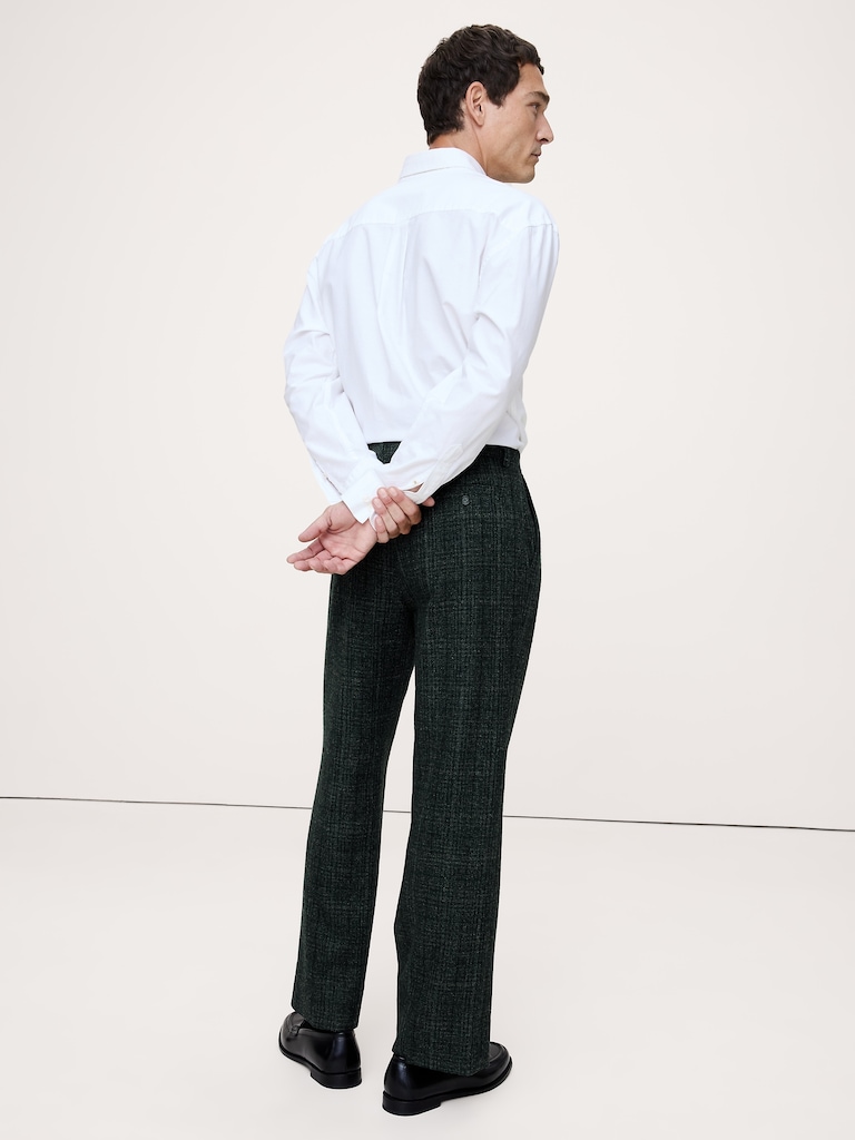 Straight Italian Wool Tweed Suit Pant