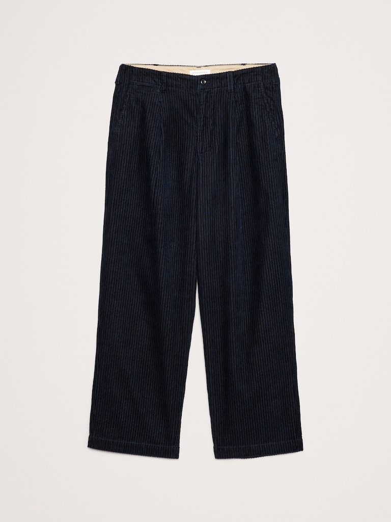 Loose Pleated Corduroy Pant