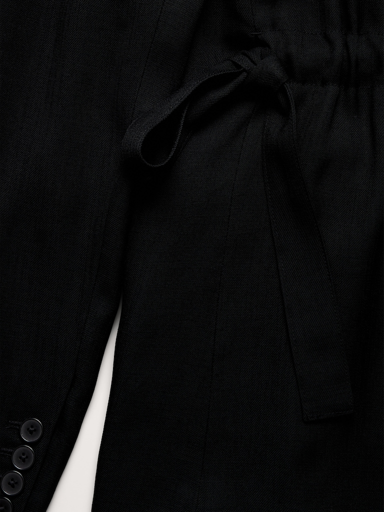 Boyfriend Drapey Twill Belted Blazer