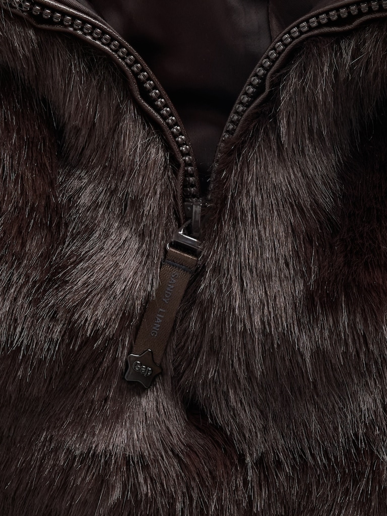 Gap × Sandy Liang Vegan Fur Half-Zip Pullover