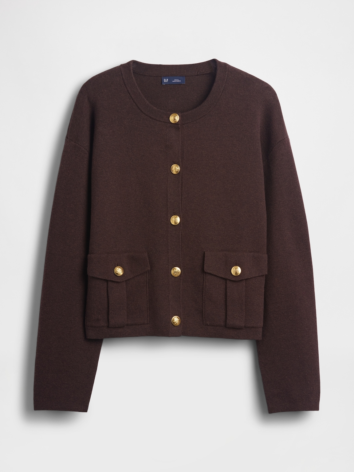 Cotton-Blend Pocket Cardigan Sweater