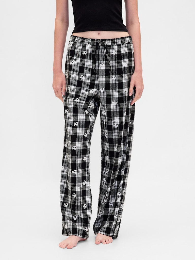 Gap × Disney Tim Burton’s The Nightmare Before Christmas Adult Skull Flannel PJ Pants
