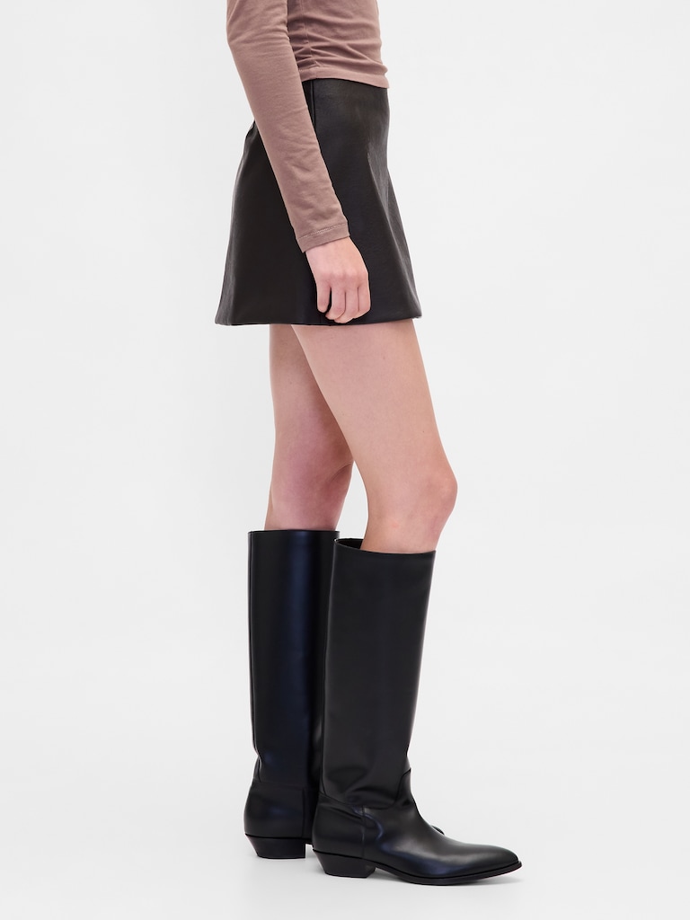 Vegan Leather Mini Skort