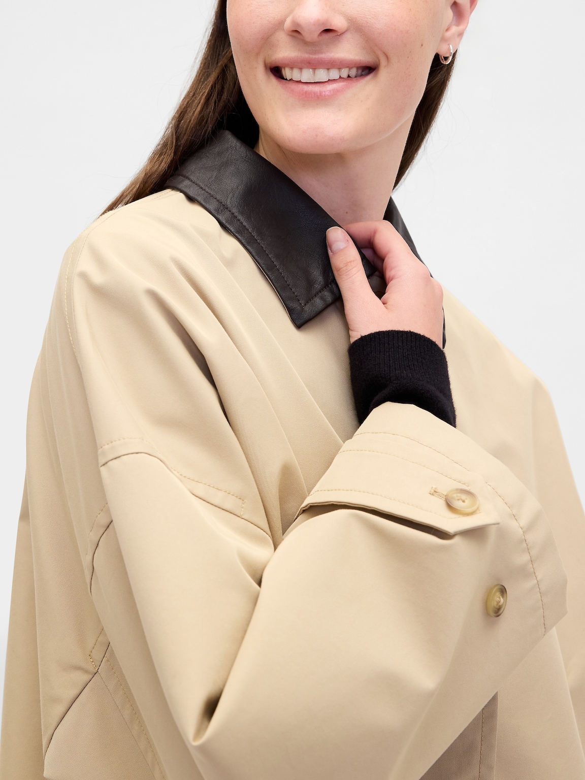 Twill Oversized Trench Coat