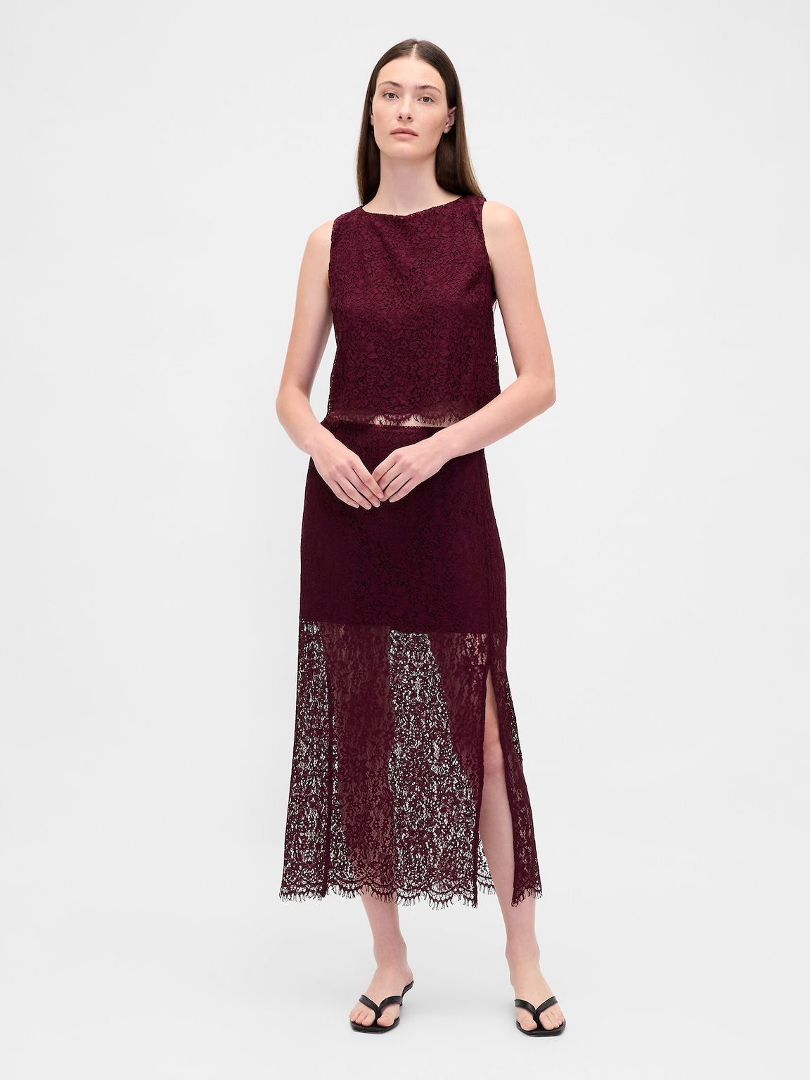 Lace Boatneck Crop Shell Top