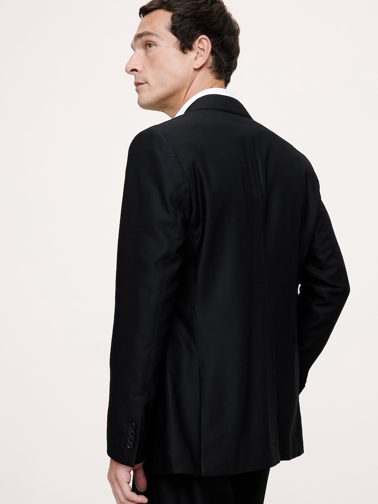 Signature Italian Hopsack Double-Breasted Suit Jacket