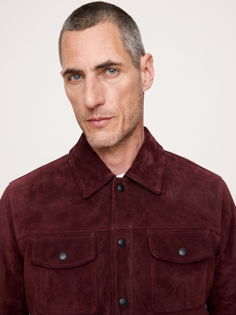 Oiled Suede Trucker Jacket