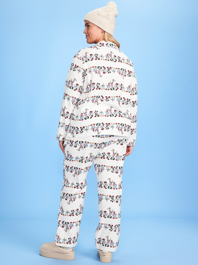 Old Navy x Disney Mickey Mouse & Friends Printed Flannel Pajama Set for Women