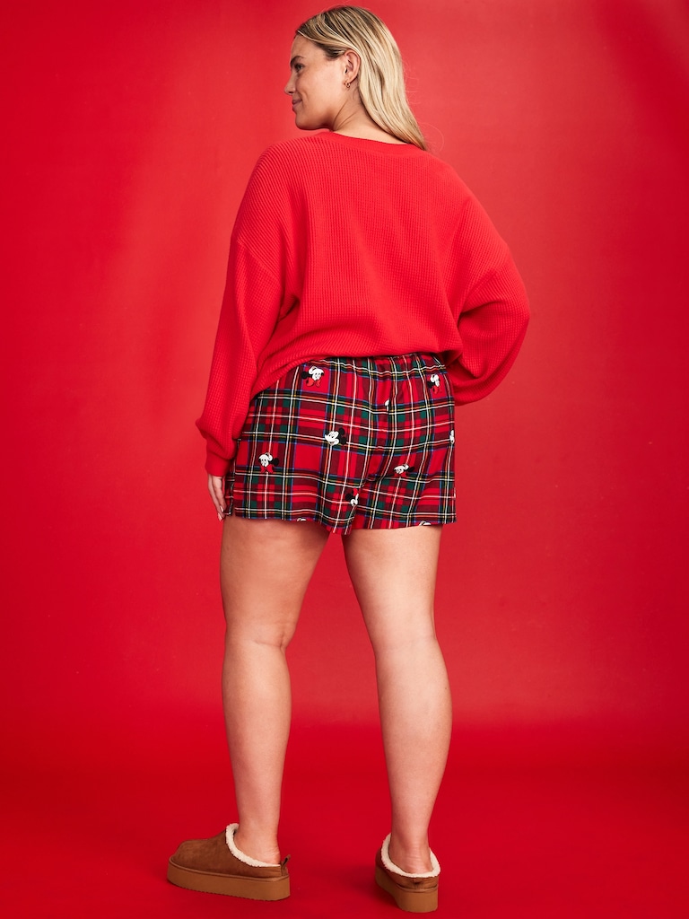 Old Navy x Disney Mickey Mouse & Friends Printed Flannel Boxer Shorts for Women