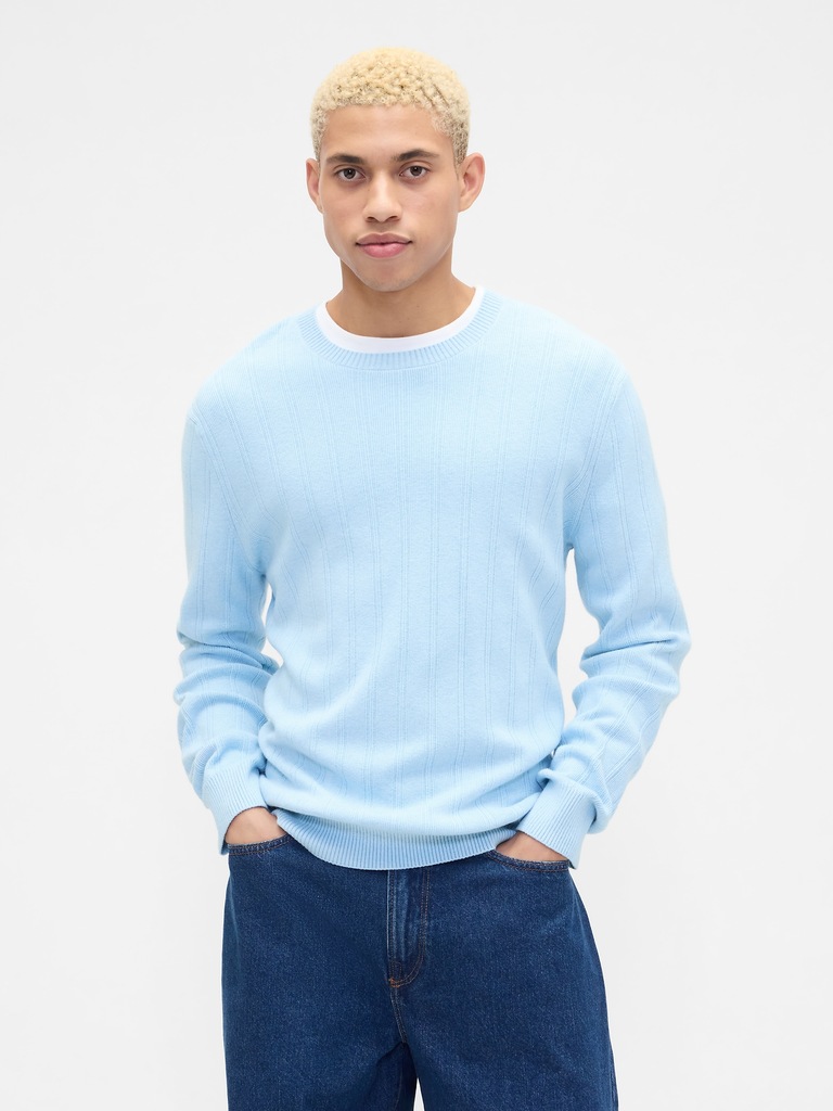CashSoft Ribbed Crewneck Sweater