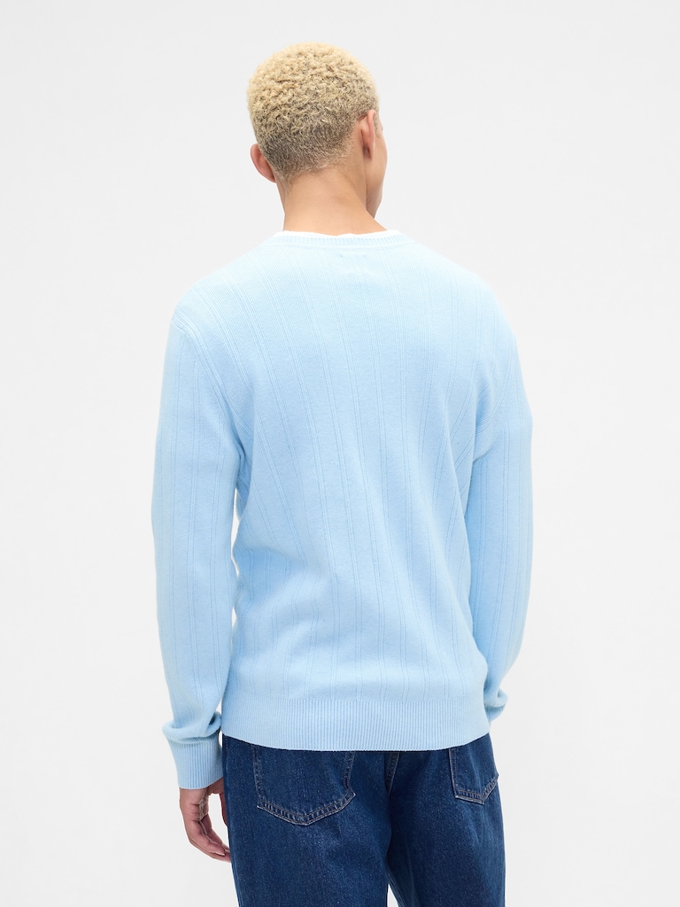 CashSoft Ribbed Crewneck Sweater