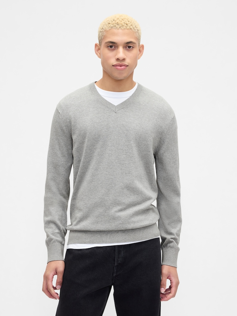 Cotton V-Neck Sweater