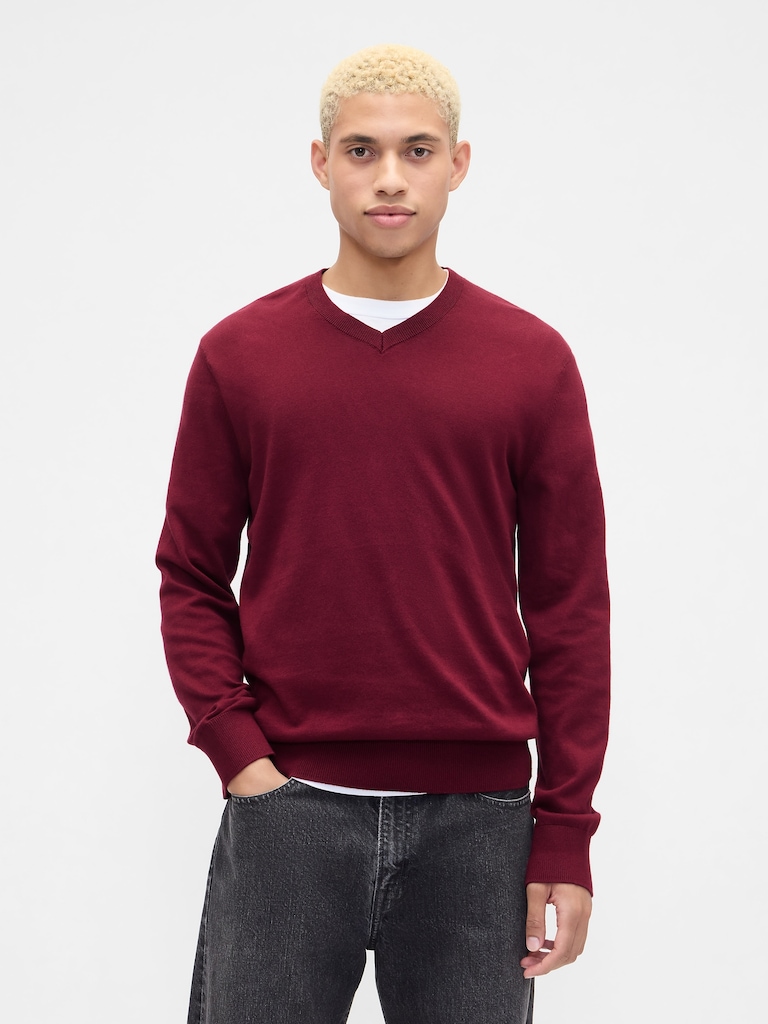 Cotton V-Neck Sweater