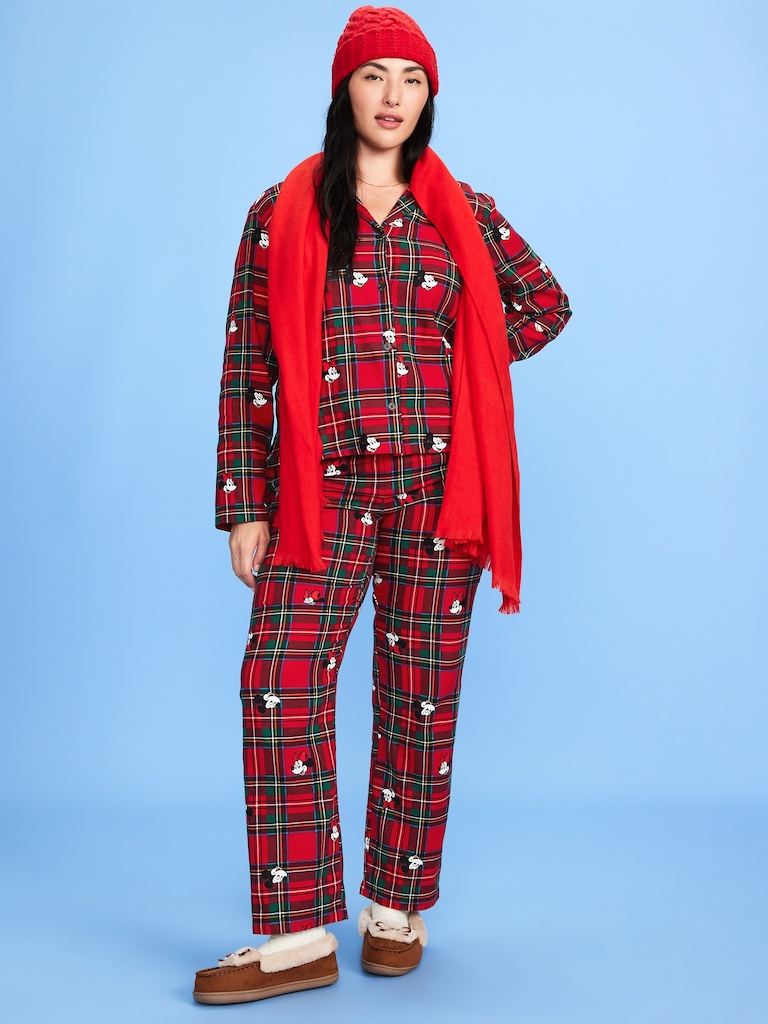 Old Navy x Disney Mickey Mouse & Friends Printed Flannel Pajama Set for Women