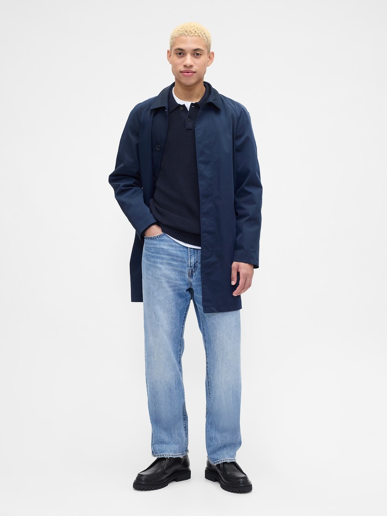 Relaxed Ribbed Sweater Polo Shirt