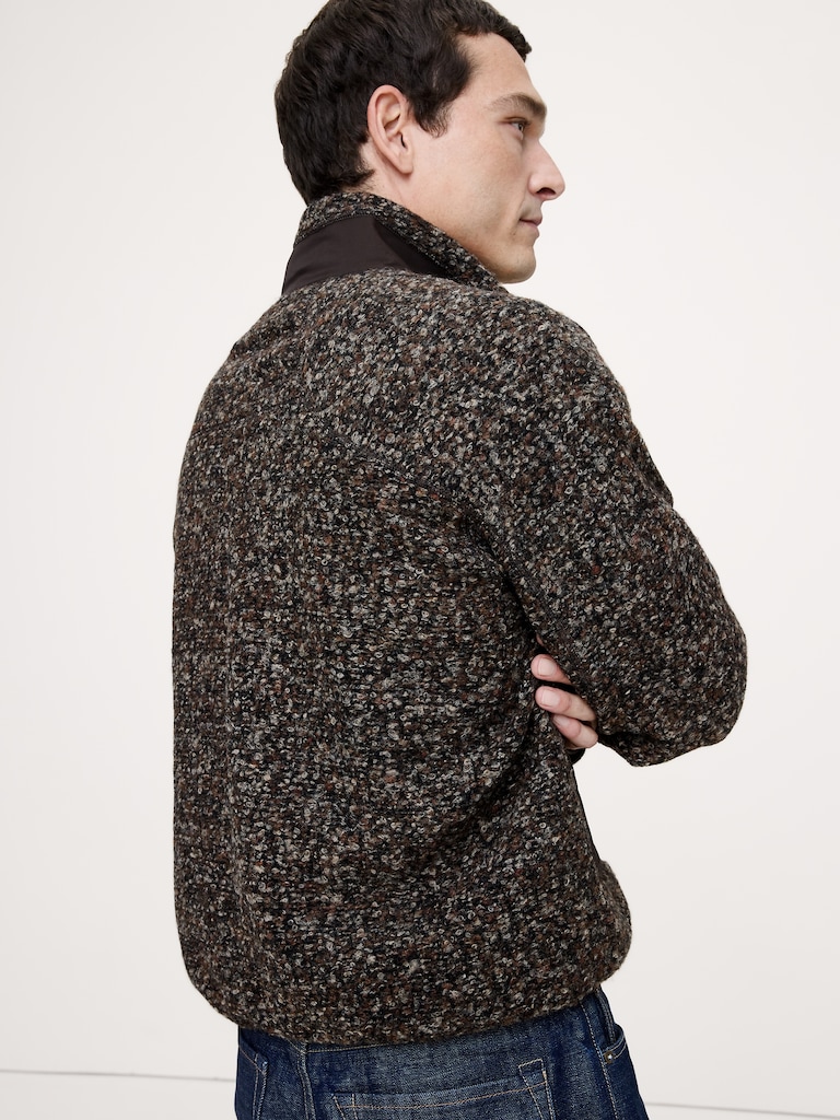 Bouclé Fleece Zip-Up Sweatshirt