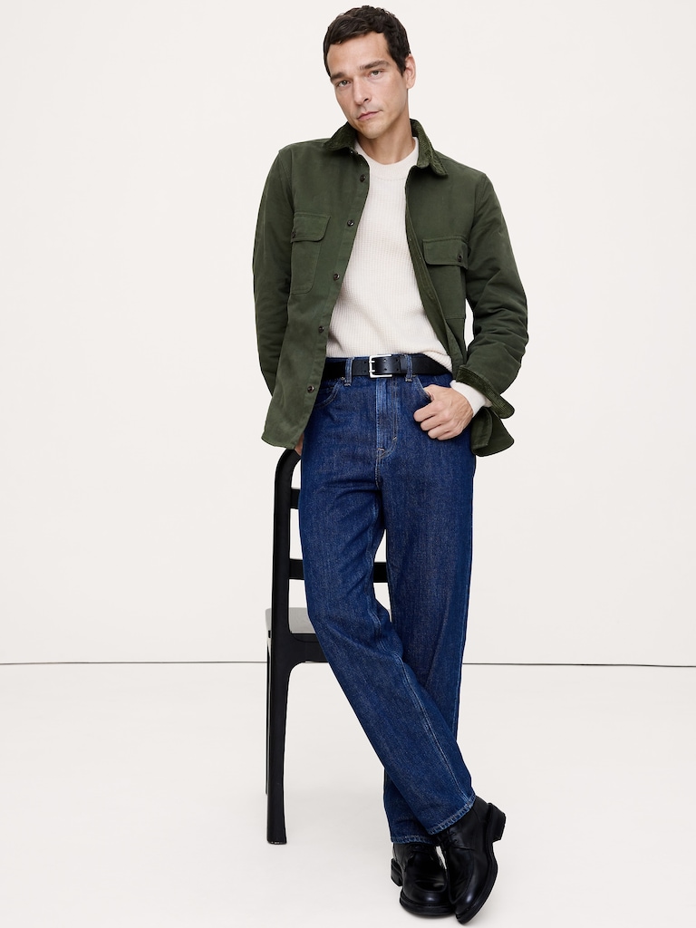Standard-Fit Cotton Twill Shirt Jacket