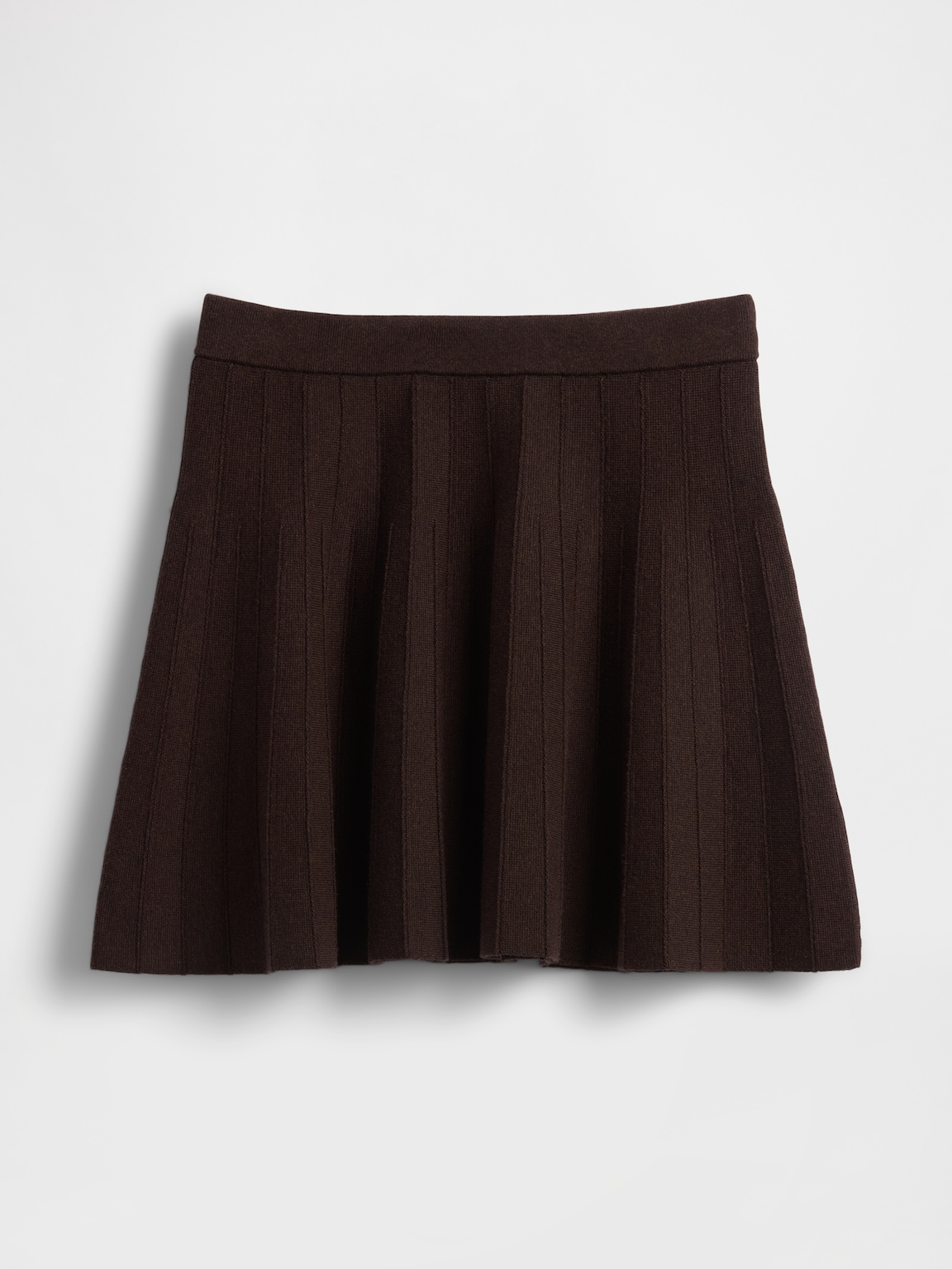 Pleated Mini Sweater Skirt