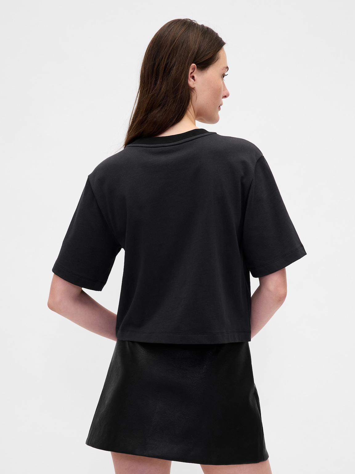 Heavyweight Jewel-Neck Crop T-Shirt