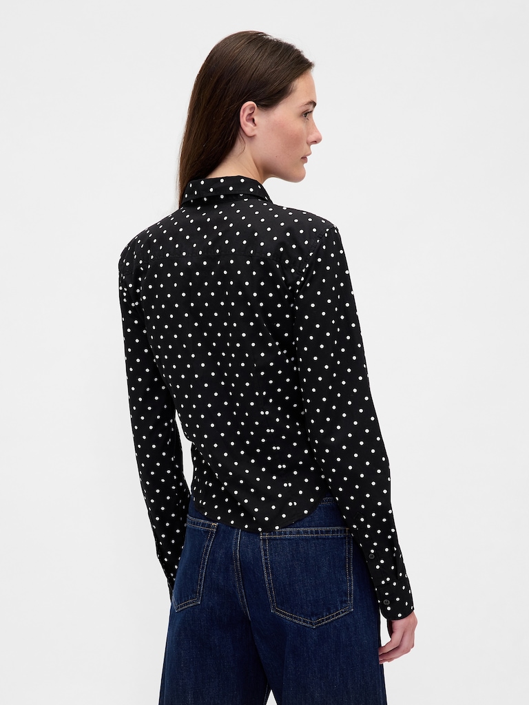 Organic Cotton Fitted Crop Shirt