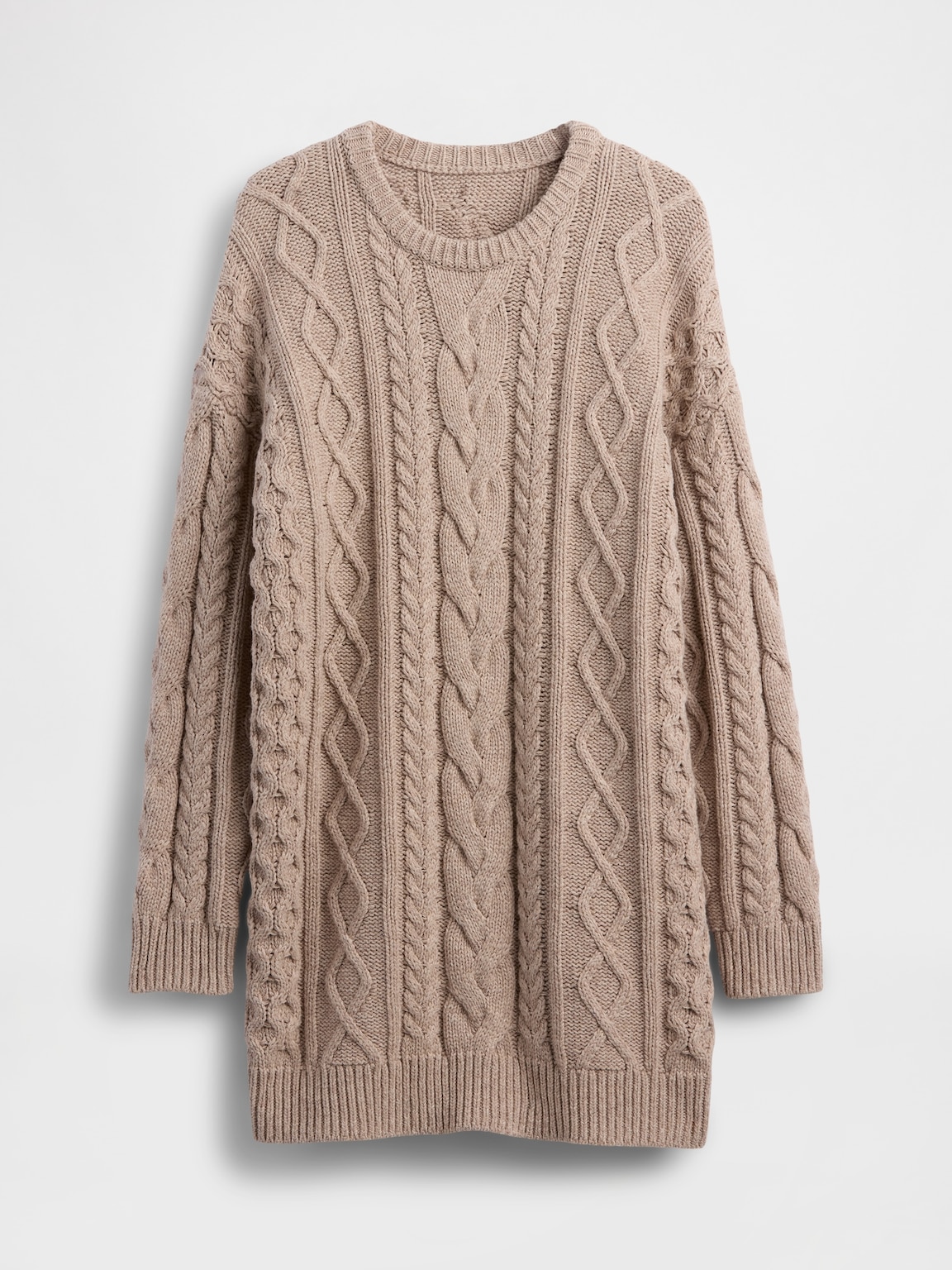 Cable-Knit Mini Sweater Dress