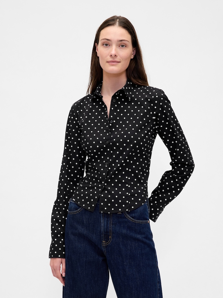 Organic Cotton Fitted Crop Shirt