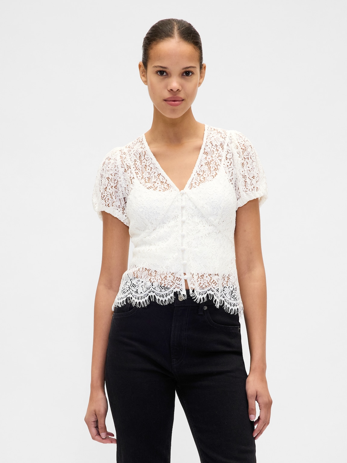 Lace V-Neck Top