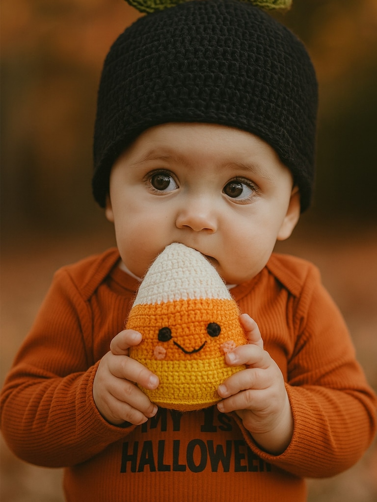 Candy Corn Crochet Toy