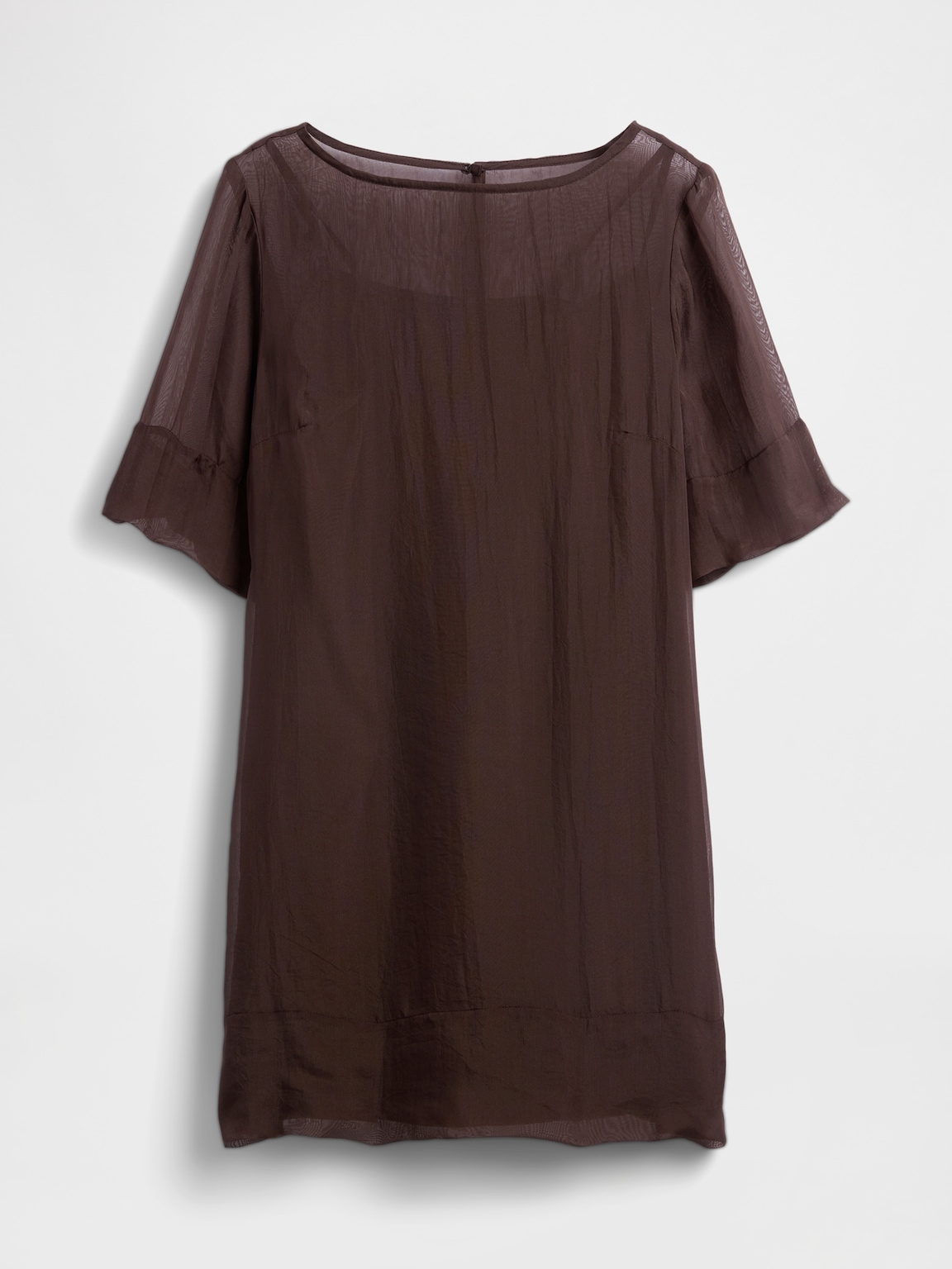 Sheer Organza Mini Shift Dress